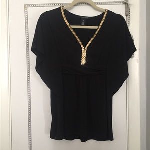 WHBM embellished flutter sleeve top XS